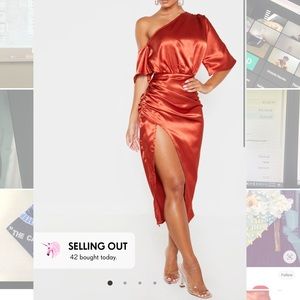 Rust satin dress size 10